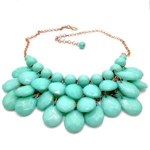 Vintage Statement Gold Tone Beaded Necklace 21”